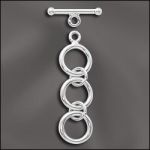 Sterling Silver 9mm Round Toggle Clasp w/ 3 Ring Extender