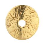 Sterling Silver Spacer Bead - Wavy Disc - 7.5MM/1MM Hole (Gold Finish)
