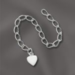 Sterling Silver 3" Extender Chain with 6mm Heart