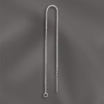 Sterling Silver Ear Threader (Box Chain) with Post - 3.5mm Open Ring - 6"
