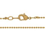 Base Metal Gold Plated Finished Ball Chain with Lobster Claw - 1.2mm Ball - 16"