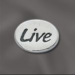 STERLING SILVER 11MM MESSAGE BEAD W/1.8MM HOLE -  LIVE