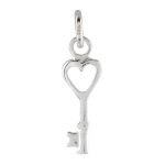 Sterling Silver Mini Heart Key Charm