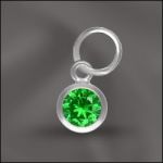 Sterling Silver 4mm Mini Charm - CZ May Emerald