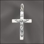 Sterling Silver Crucifix Charm - 30X19.5mm