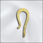 BASE METAL PLATED "S" HOOK WITH PERPENDICULAR RING (GOLD PLATED)