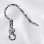 Stainless Steel Ear Wire with 3mm Ball & Coil