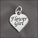 STERLING SILVER CHARM - HEART "FLOWER GIRL"