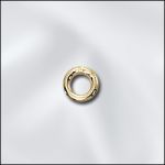 Base Metal Plated 19GA .036X4mm OD Round Jump Ring - Closed (Gold Plated)