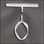 Sterling Silver 11mm Fancy Oval Toggle Clasp
