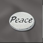 STERLING SILVER 11MM MESSAGE BEAD W/1.8MM HOLE -  PEACE