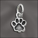 Sterling Silver Paw Print Charm - Small