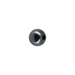 Sterling Silver Shiny Oxidized Round Bead with 1mm Hole - 4mm