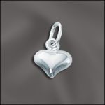 Sterling Silver Charm - Small Puffed Heart