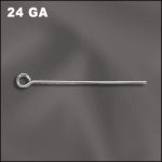 Base Metal Plated 2" Eye Pin .020"/.5Mm/24Ga 2Mm Od (Silver Plated)