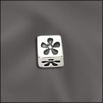 STERLING SILVER 4.5MM STRAIGHT EDGE ALPHA CUBE FLOWER W/3MM HOLE
