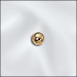 Base Metal Gold Plated Smooth Round Seamed Bead with .8mm Hole - 3mm