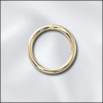 (D) Base Metal Plated 18 G .040X10Mm Od Jump Ring Round - Open (Gold Plated)