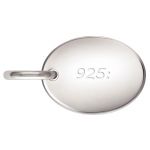 Sterling Silver 7.3x5.5mm Oval Quality Tag with Ring