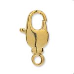 Base Metal Gold Plated Lobster Swivel Clasp with Ring - 15mm