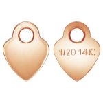 Rose Gold Filled 3.5mm Heart Quality Tag with 1mm Hole