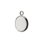Sterling Silver Round Bezel Setting with ring - 12mm