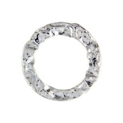 .925 Sterling Silver 16mm Hammered Ring