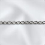 (D) Base Metal Antique Silver Plated Filed Curb Chain