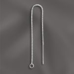 Sterling Silver Ear Threader (Box Chain) with Post - 3.5mm Open Ring - 4"