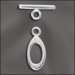 Sterling Silver 7mm Oval Toggle Clasp