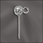 BASE METAL PLATED 4MM BALL POST W/CLOSED RING (SILVER PLATED)