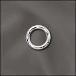 Base Metal Plated 18G .040X6mm OD Jump Ring Round - Closed (Silver)