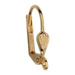 Base Metal Gold Plated Lever Back with Shell and Open Ring