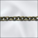 Base Metal Plated Antique Brass Filed Cable Chain