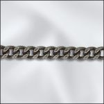 Base Metal Antique Silver Plated Filed Curb Chain