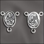 STERLING SILVER 17X10MM ROSARY BEAD STATION