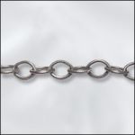 Base Metal Plated Patterned Cable Chain (Antique Silver)