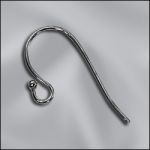 Base Metal Gun Metal Plated Ear Wire with 1mm Ball .025"/.64mm/22GA