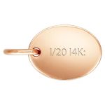 Rose Gold Filled 7.3x5.5mm Oval Quality Tag with Ring
