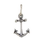 Sterling Silver Anchor Charm (Antique Finish) - 13x10mm