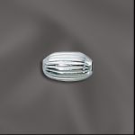 Sterling Silver 4x7mm Corrugated Oval Bead w/1.5mm Hole