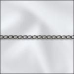 (D) Base Metal Antique Silver Plated Filed Curb Chain