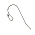 Base Metal Silver Plated Ear Wire with 1mm Ball - .025"/.64mm/22GA