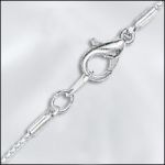 BASE METAL PLATED FINISHED VENETIAN BOX CHAIN - 16" (SILVER PLATED) W/LC