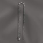 Sterling Silver Ear Threader (Box Chain) with Post and Solid Bridge Wire - 3.5mm Open Ring - 5"