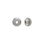 Sterling Silver Smooth Saucer Bead with 1.4mm Hole - 4mm