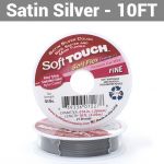 Soft Touch Satin Silver Beading Wire - Fine Diameter 10ft