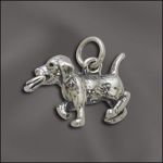 STERLING SILVER CHARM - PUPPY WITH PAPER