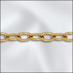 Base Metal Plated Oval Cable Chain (Gold Plated)