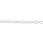 Sterling Silver Long & Short Patterned Cable Chain 1+1 w/ E-Coat